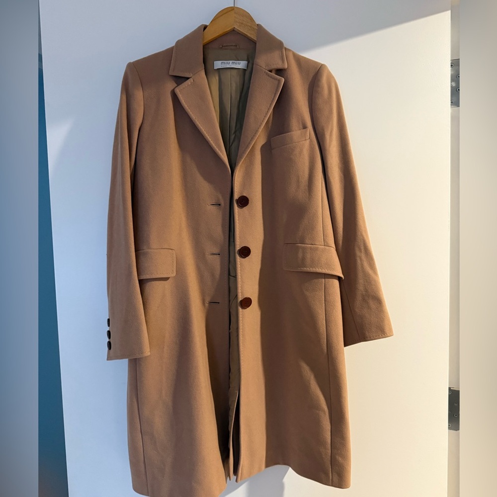 Miu Miu 2001-2002 Runway Camel Cashmere Wool Coat